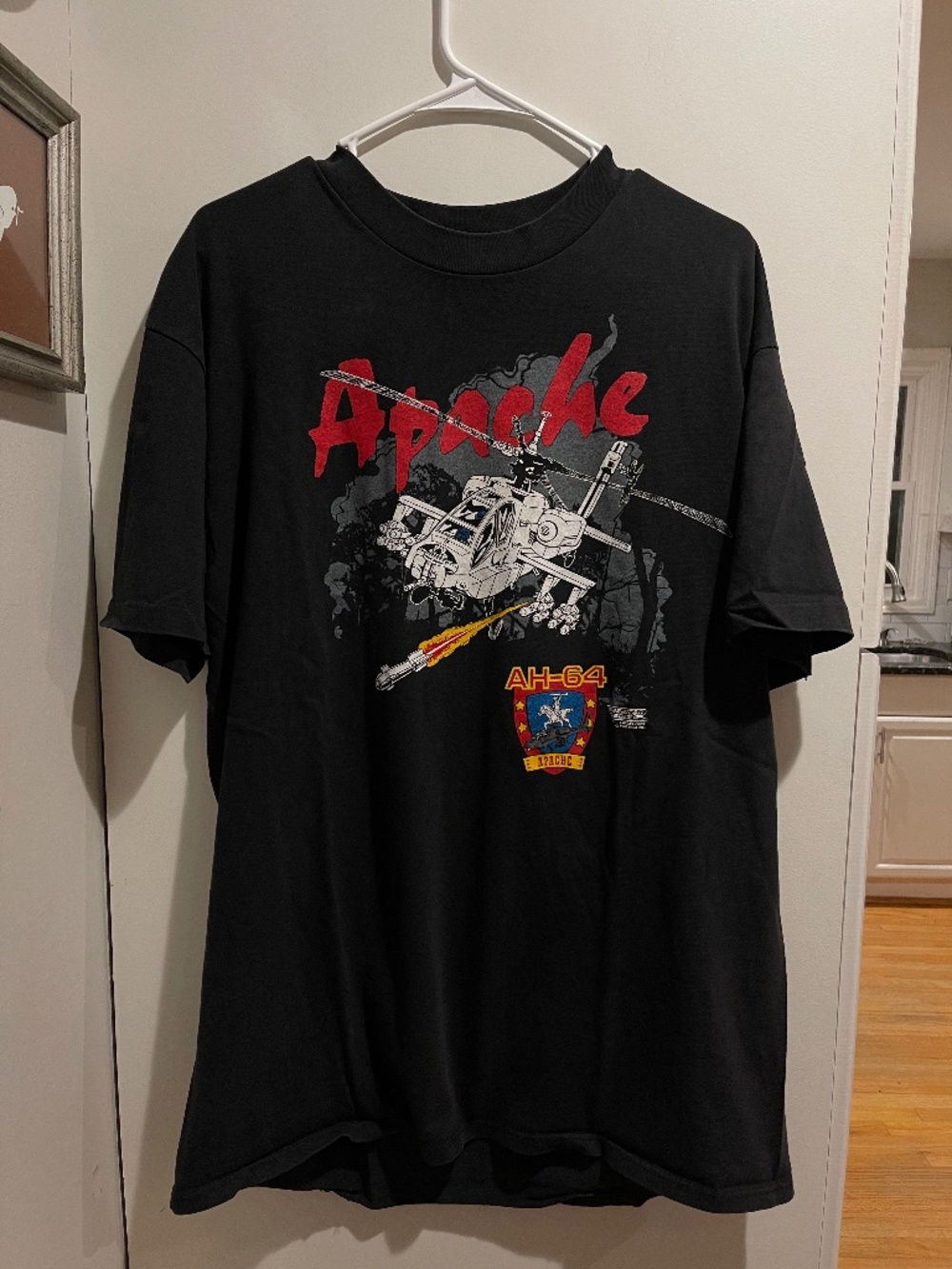 READ Vtg 1998 AH-64 Apache Helicopter T Shirt XL Single Stitch USA